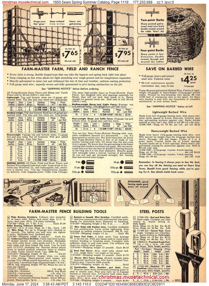 1950 Sears Spring Summer Catalog, Page 1119