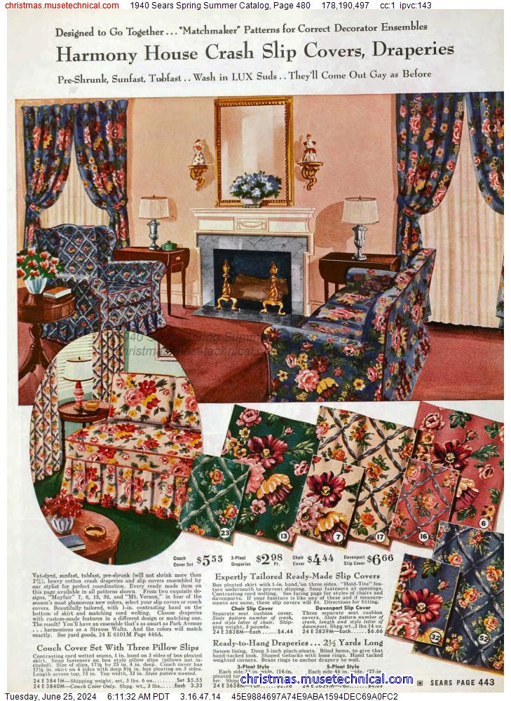 1940 Sears Spring Summer Catalog, Page 480