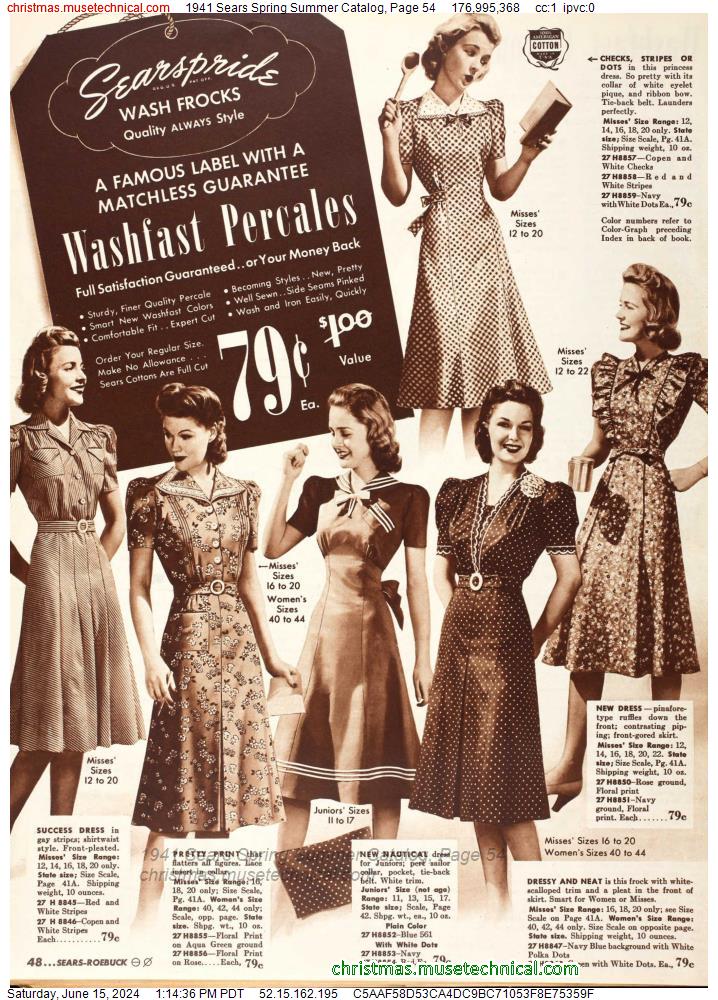 1941 Sears Spring Summer Catalog, Page 54