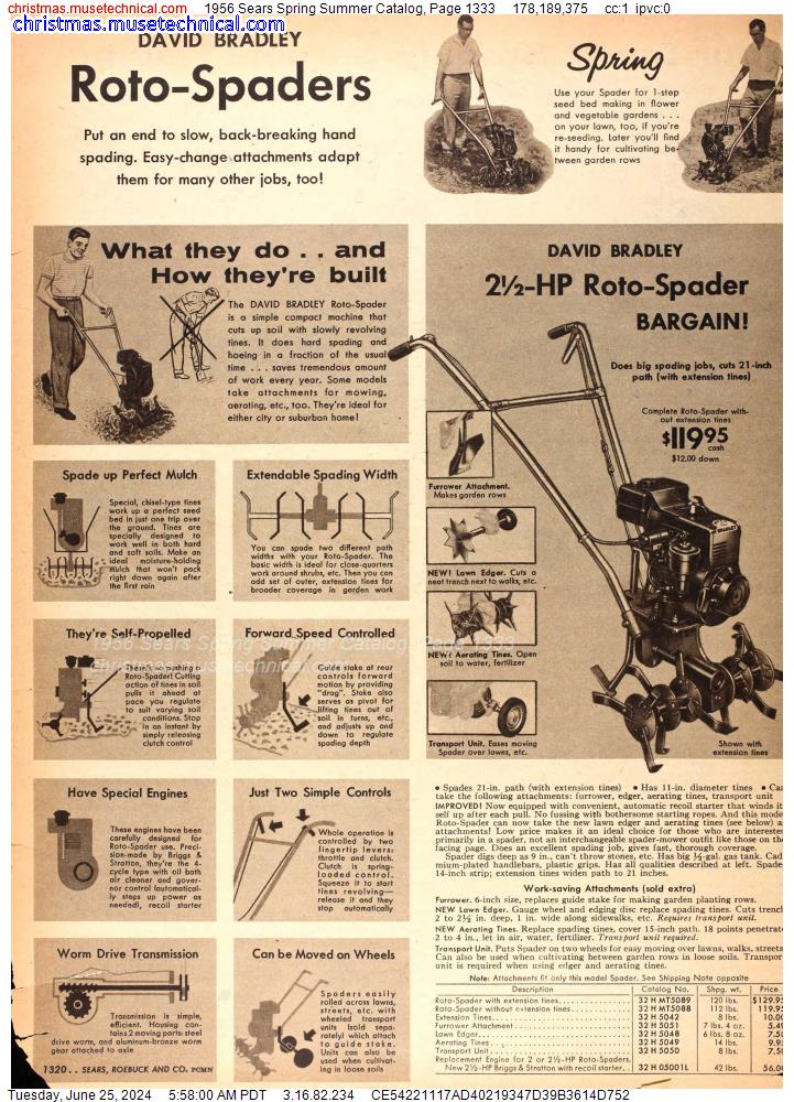 1956 Sears Spring Summer Catalog, Page 1333