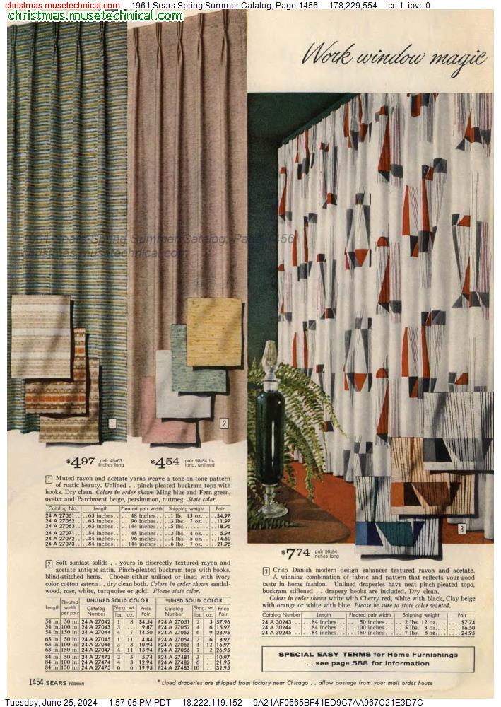 1961 Sears Spring Summer Catalog, Page 1456