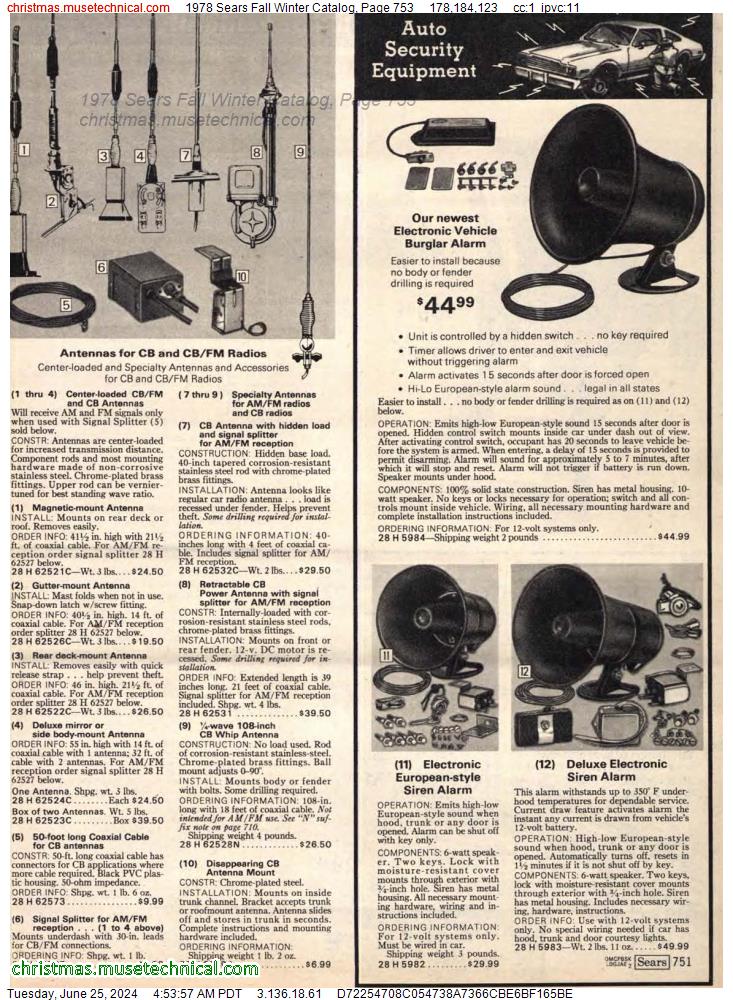 1978 Sears Fall Winter Catalog, Page 753