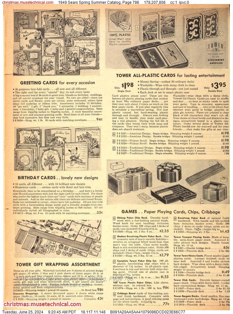1949 Sears Spring Summer Catalog, Page 786