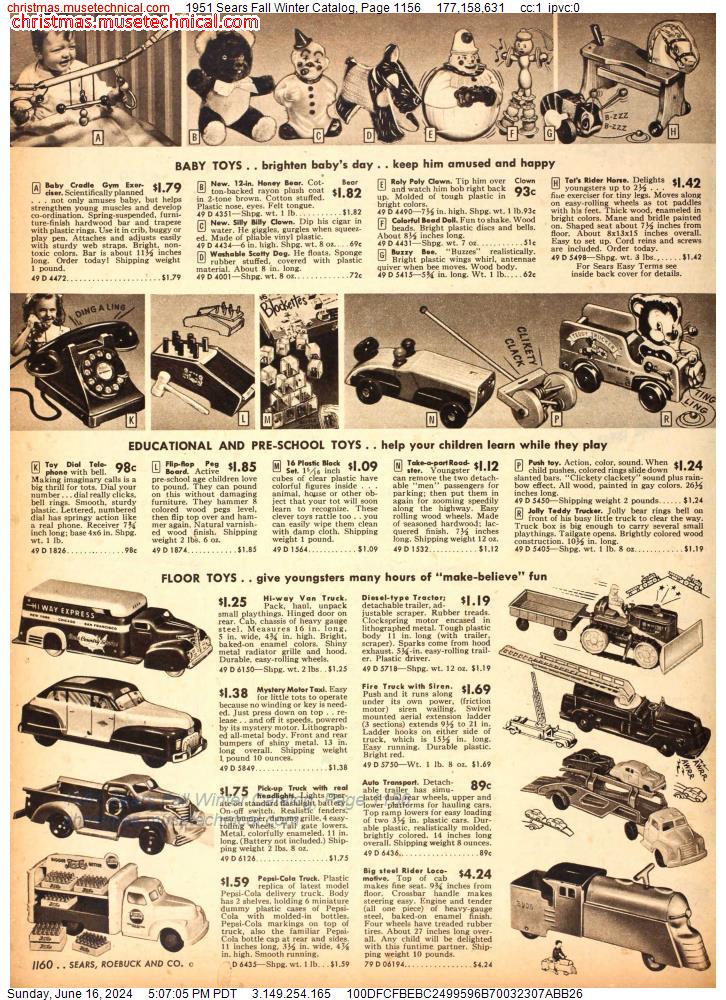 1951 Sears Fall Winter Catalog, Page 1156