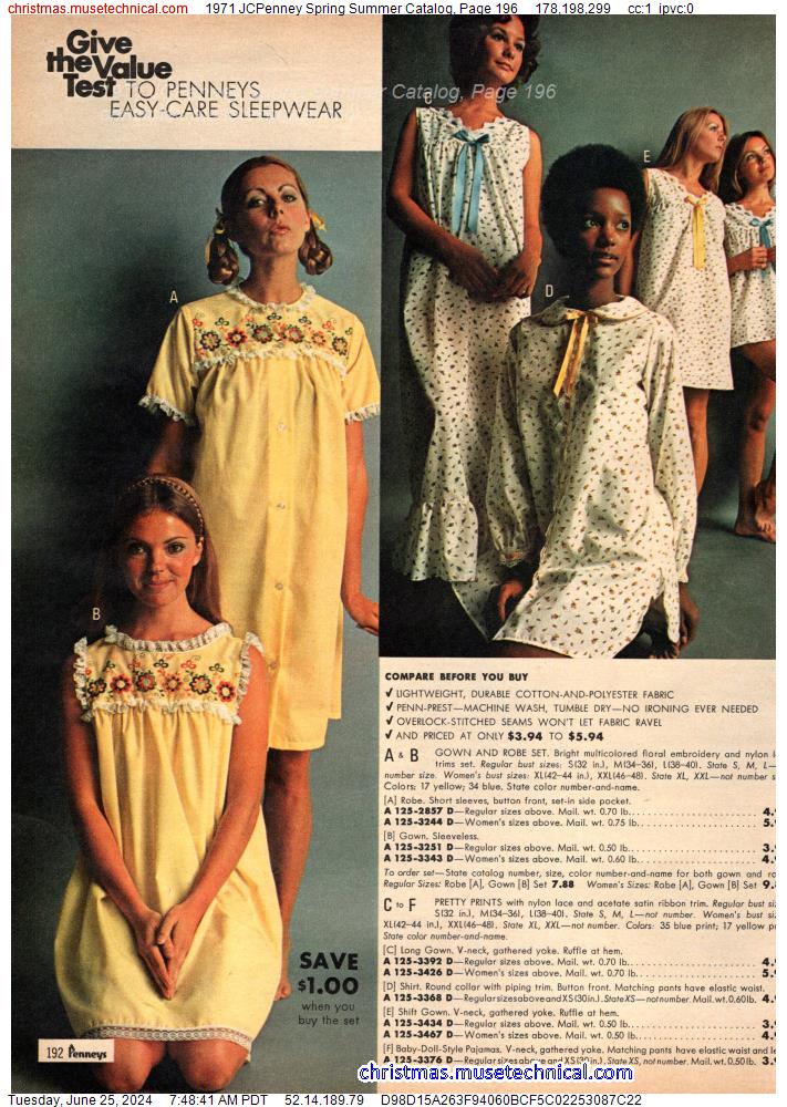 1971 JCPenney Spring Summer Catalog, Page 196