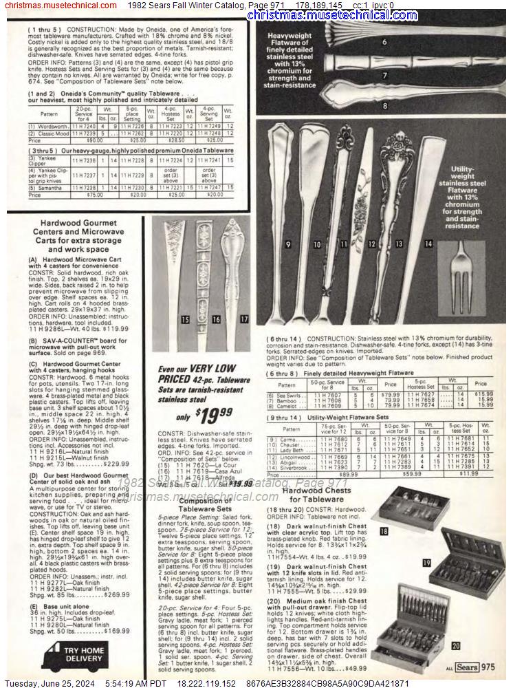 1982 Sears Fall Winter Catalog, Page 971