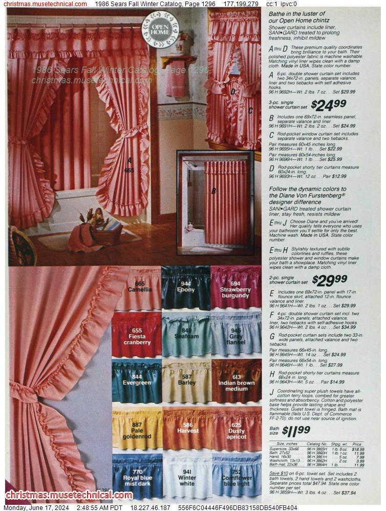 1986 Sears Fall Winter Catalog, Page 1296