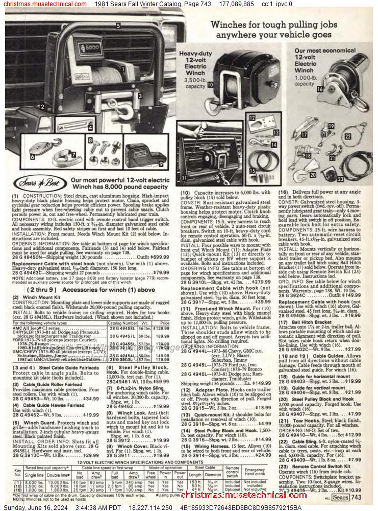 1981 Sears Fall Winter Catalog, Page 743