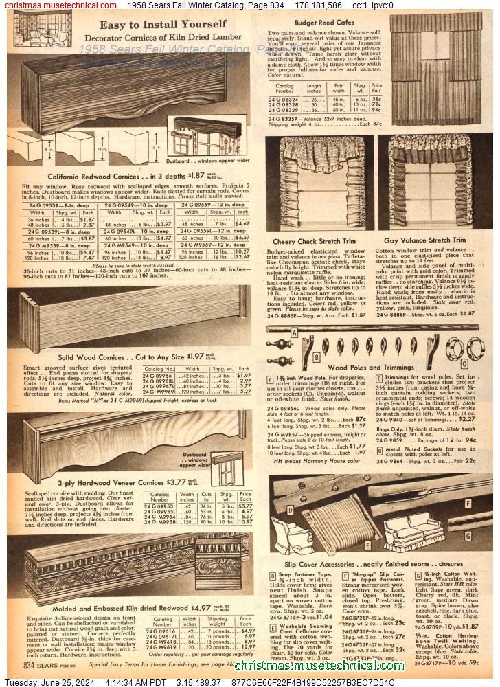 1958 Sears Fall Winter Catalog, Page 834