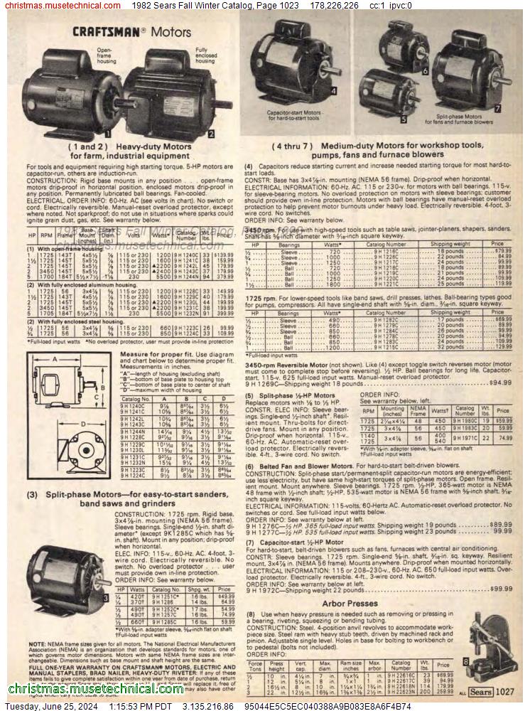 1982 Sears Fall Winter Catalog, Page 1023