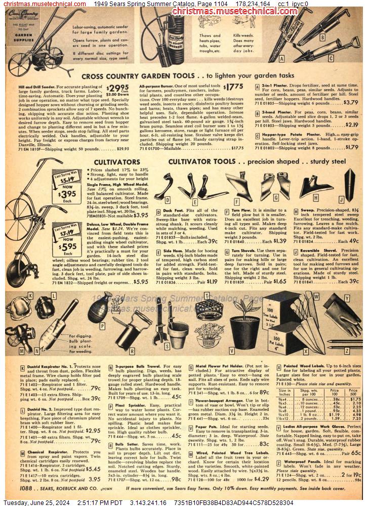 1949 Sears Spring Summer Catalog, Page 1104