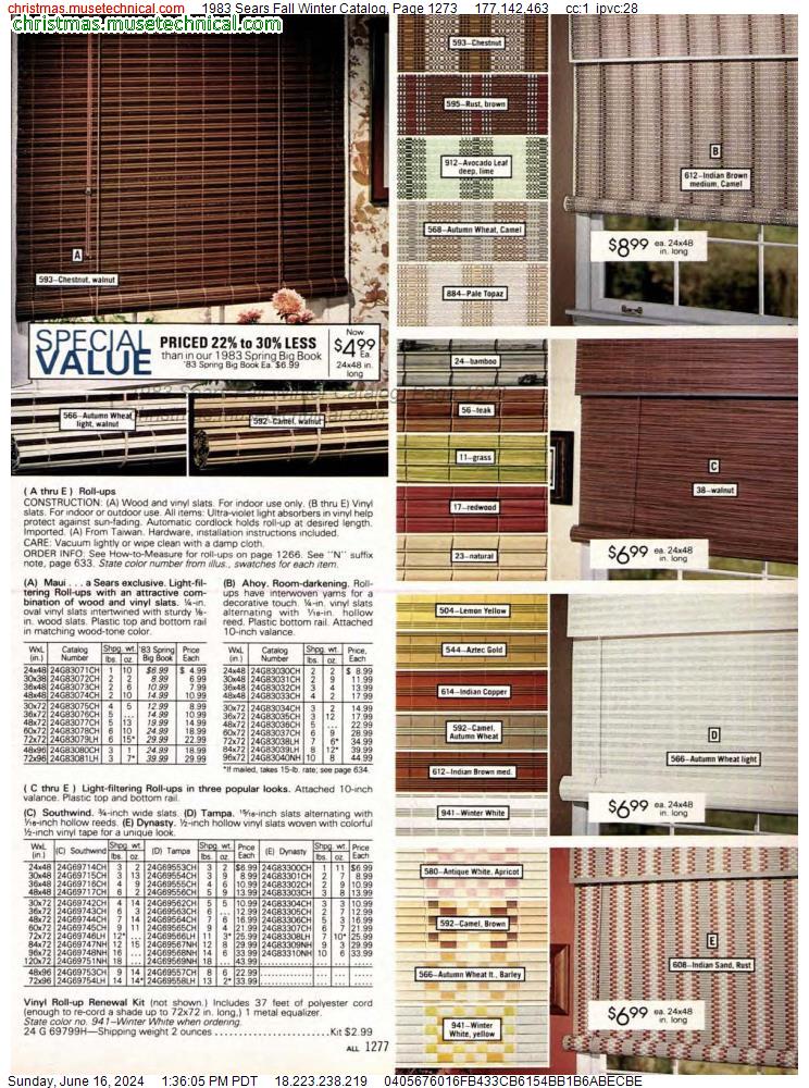 1983 Sears Fall Winter Catalog, Page 1273