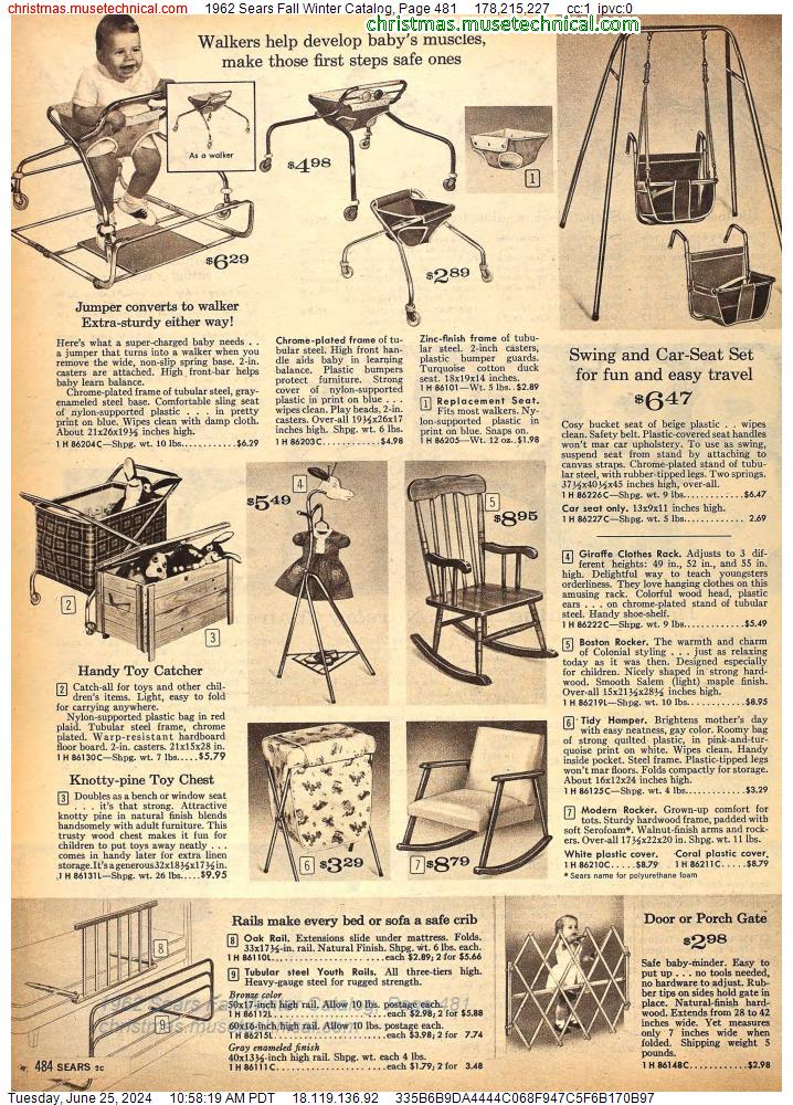 1962 Sears Fall Winter Catalog, Page 481