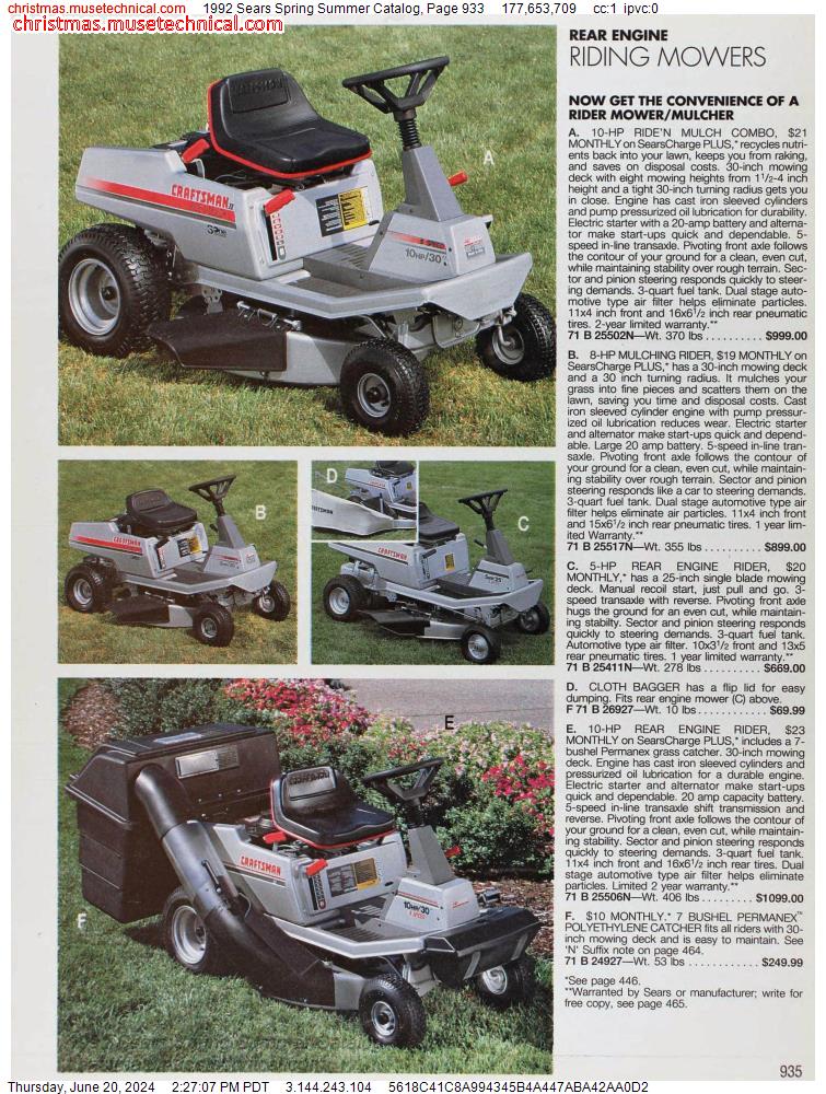 1992 Sears Spring Summer Catalog, Page 933