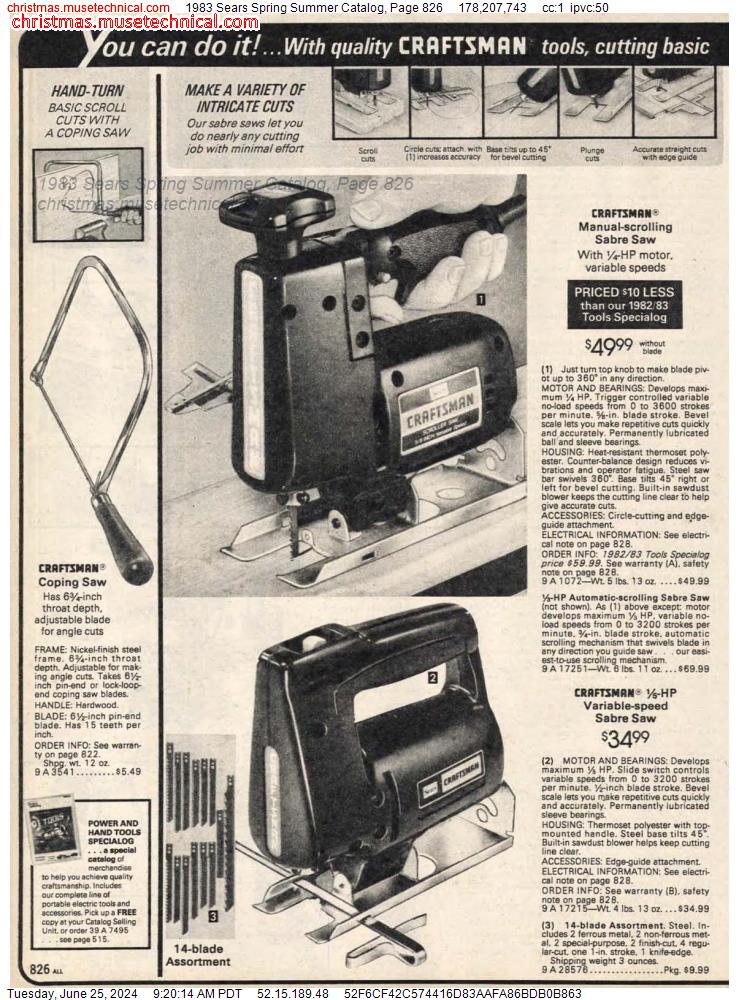 1983 Sears Spring Summer Catalog, Page 826