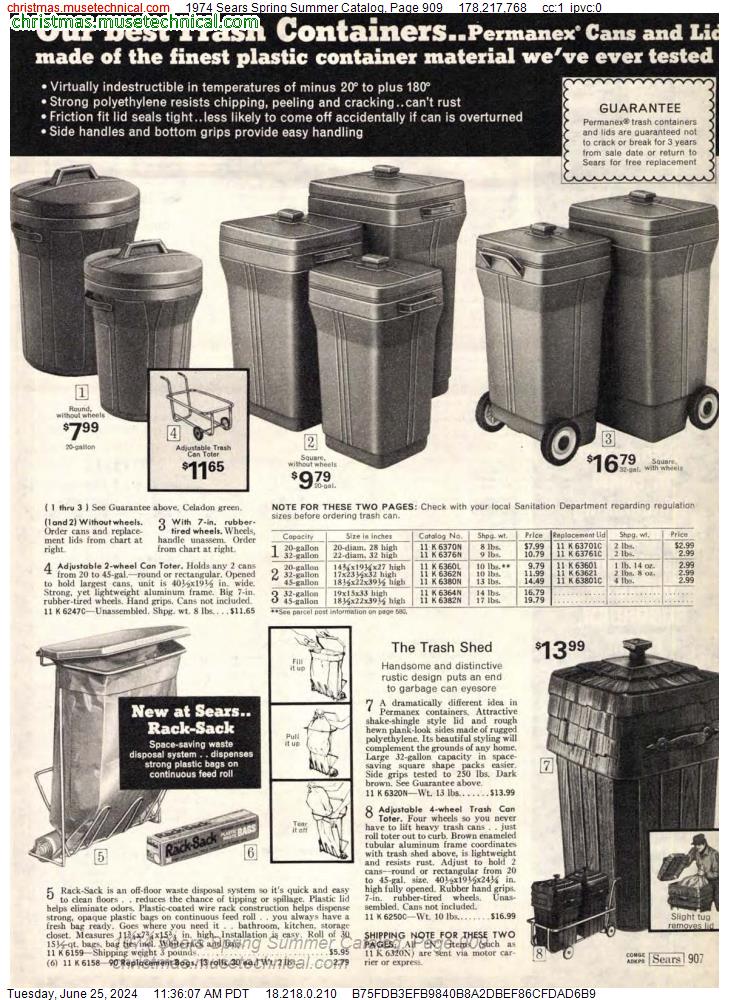 1974 Sears Spring Summer Catalog, Page 909