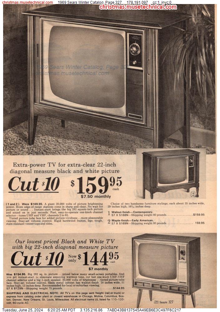 1969 Sears Winter Catalog, Page 327