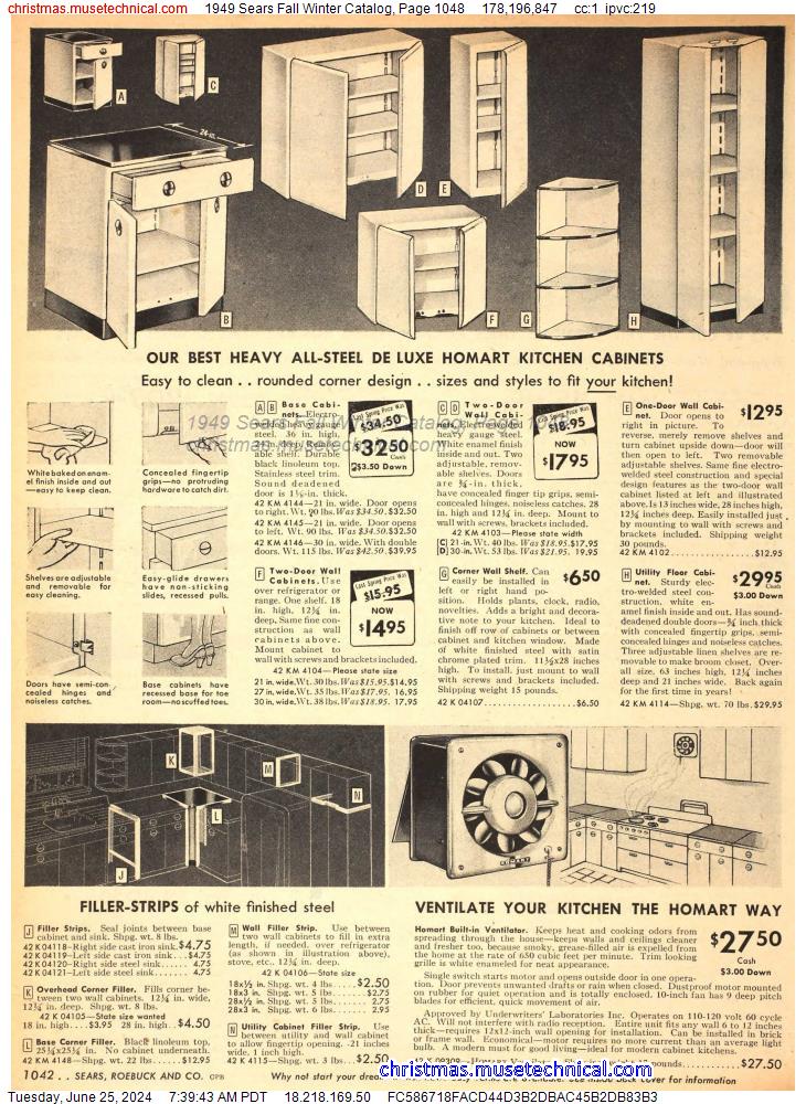 1949 Sears Fall Winter Catalog, Page 1048
