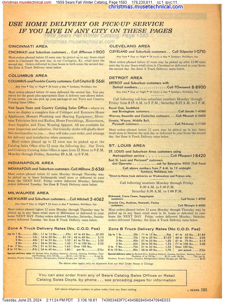1959 Sears Fall Winter Catalog, Page 1583