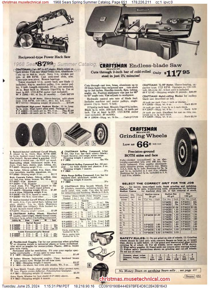 1968 Sears Spring Summer Catalog, Page 651