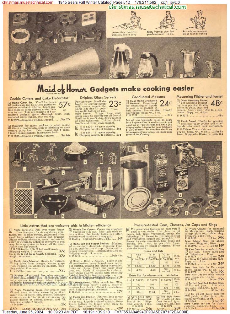 1945 Sears Fall Winter Catalog, Page 512
