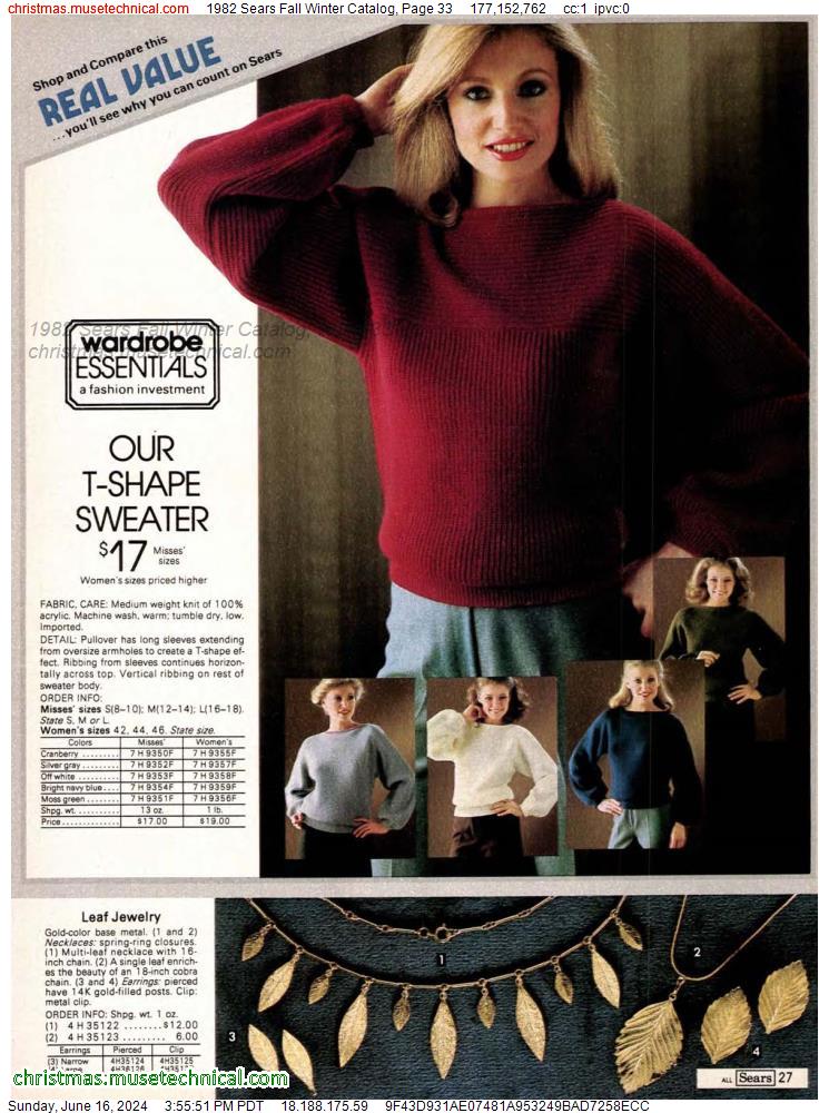 1982 Sears Fall Winter Catalog, Page 33