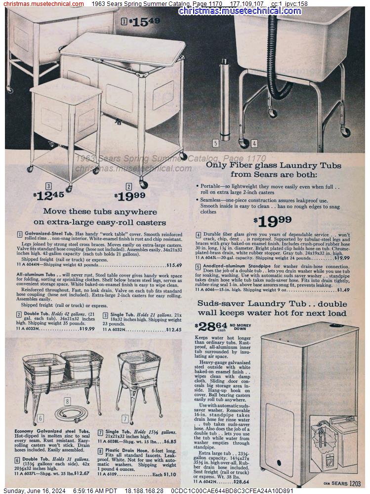 1963 Sears Spring Summer Catalog, Page 1170