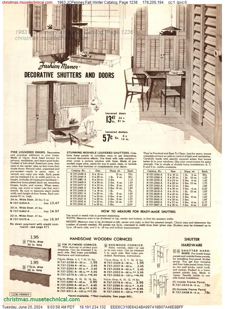 1963 JCPenney Fall Winter Catalog, Page 1236