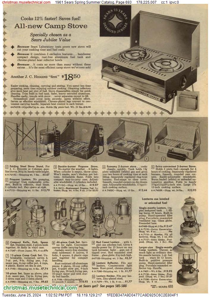 1961 Sears Spring Summer Catalog, Page 693