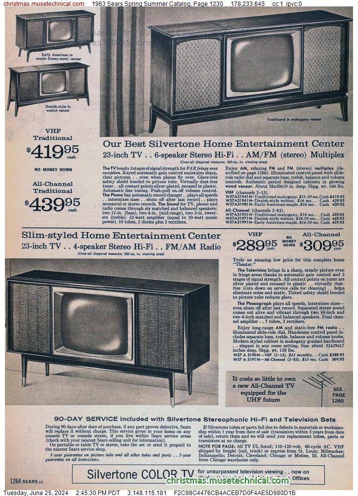 1963 Sears Spring Summer Catalog, Page 1230