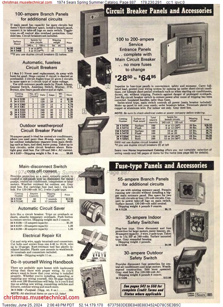 1974 Sears Spring Summer Catalog, Page 887