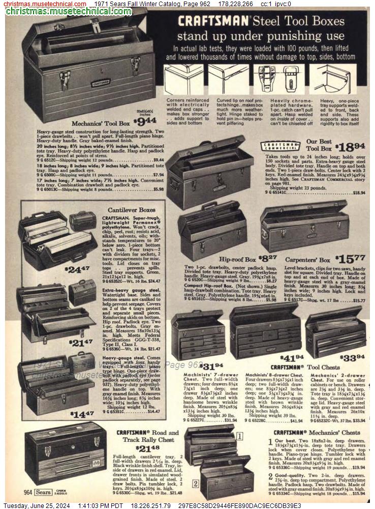 1971 Sears Fall Winter Catalog, Page 962