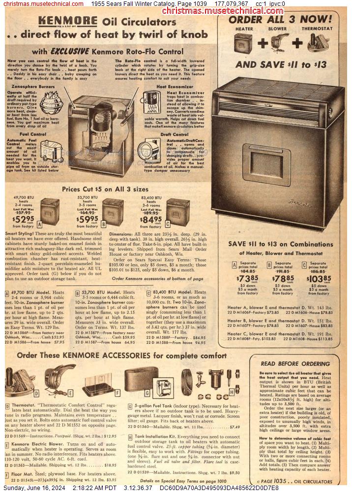 1955 Sears Fall Winter Catalog, Page 1039