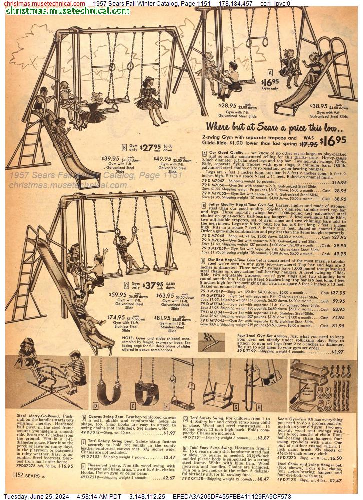 1957 Sears Fall Winter Catalog, Page 1151