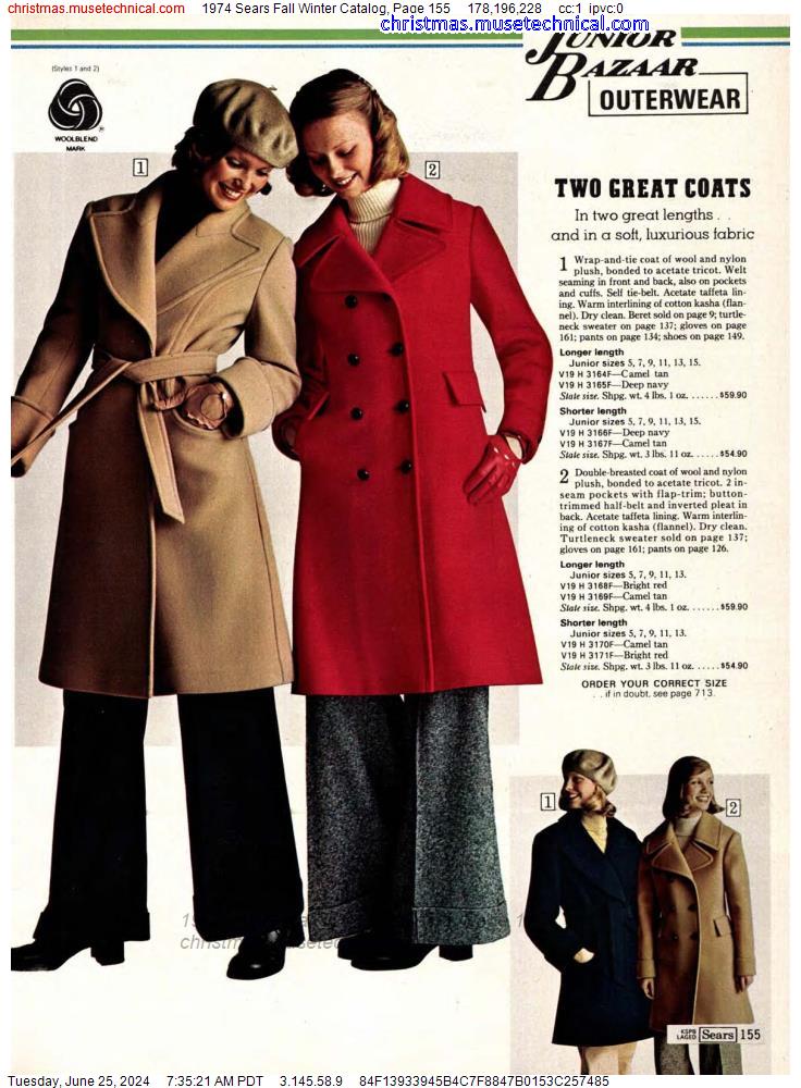 1974 Sears Fall Winter Catalog, Page 155