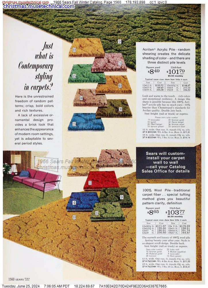 1966 Sears Fall Winter Catalog, Page 1560