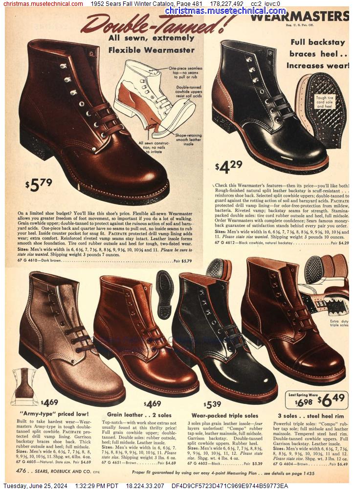 1952 Sears Fall Winter Catalog, Page 481