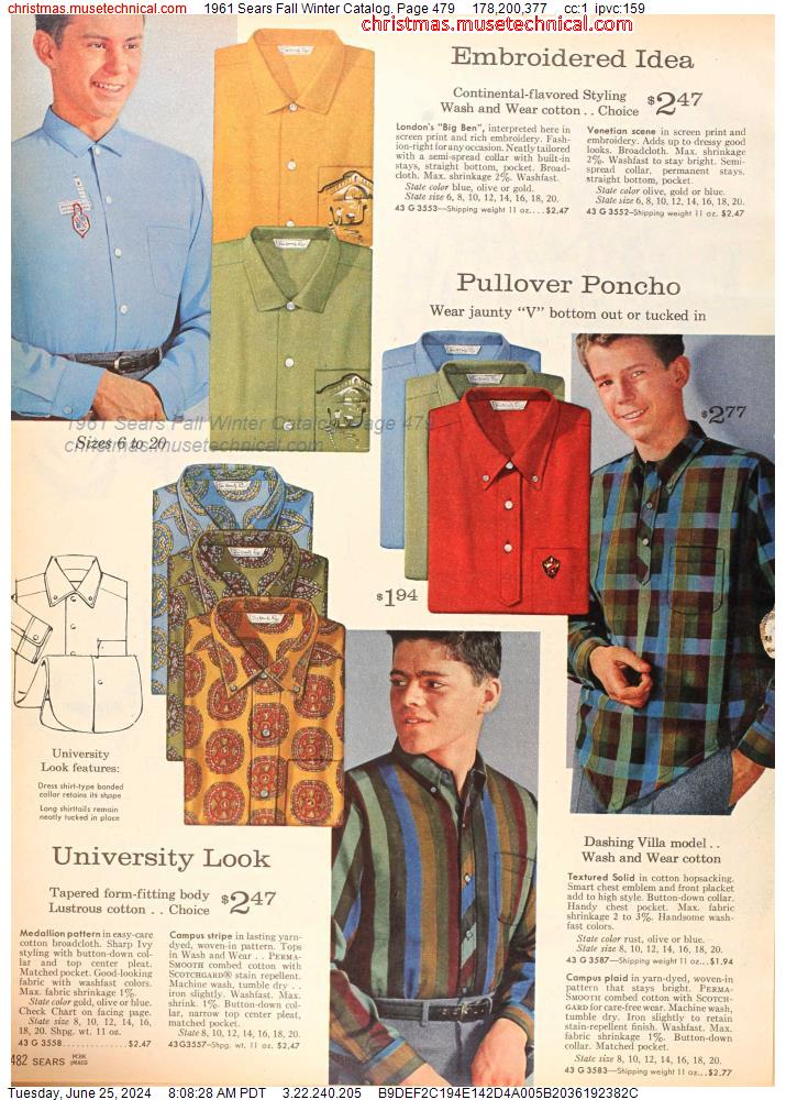 1961 Sears Fall Winter Catalog, Page 479