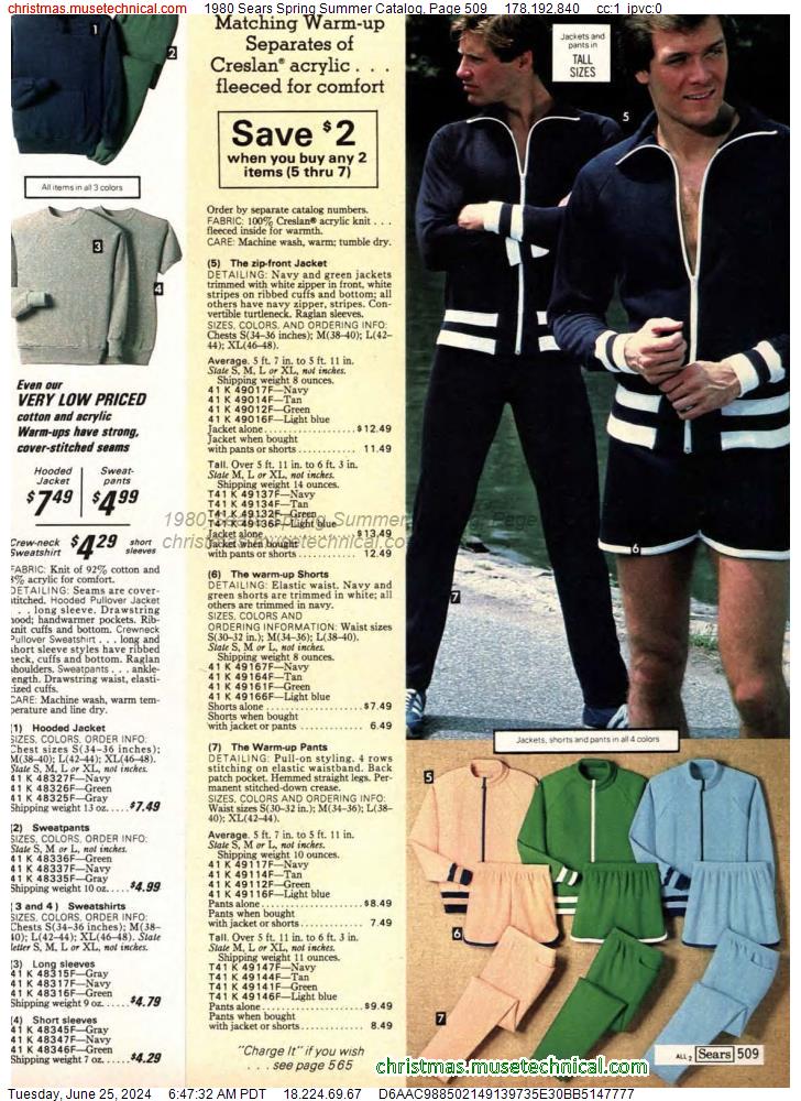 1980 Sears Spring Summer Catalog, Page 509