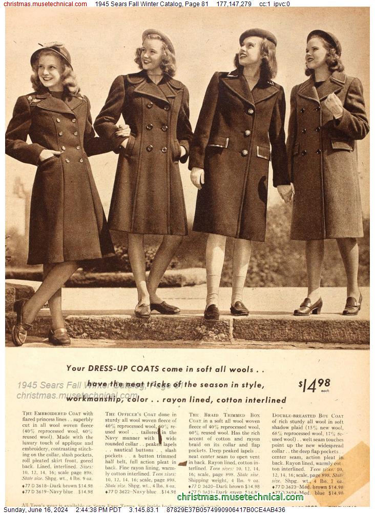 1945 Sears Fall Winter Catalog, Page 81