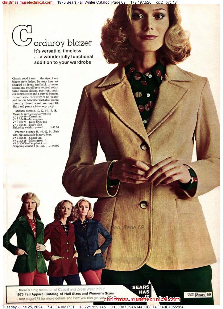 1975 Sears Fall Winter Catalog, Page 69
