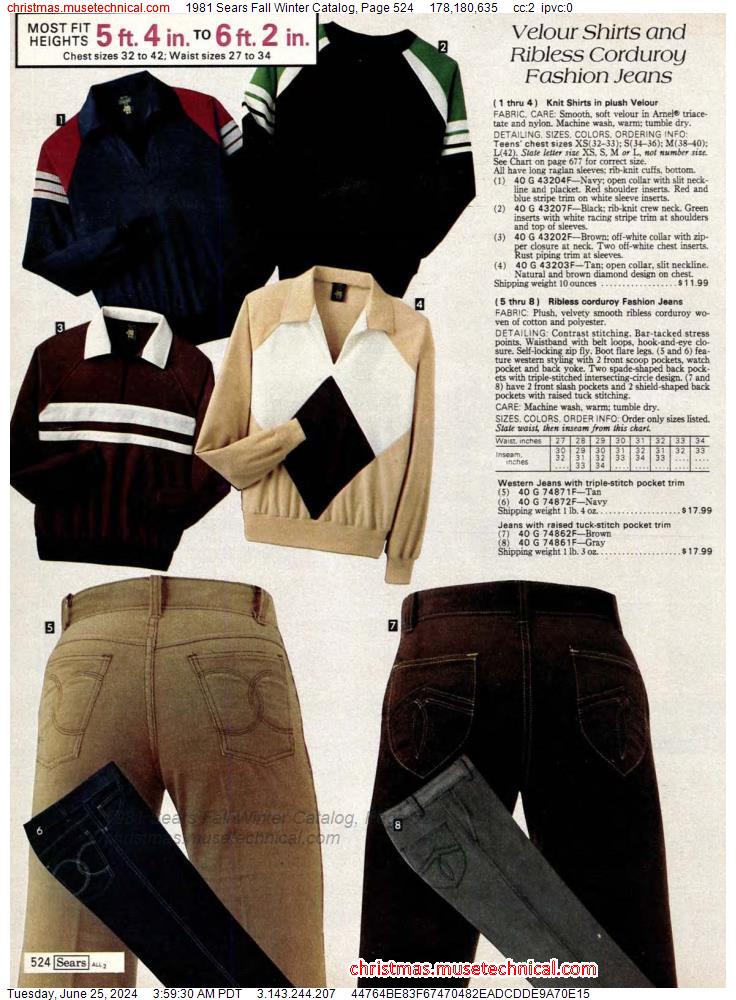 1981 Sears Fall Winter Catalog, Page 524