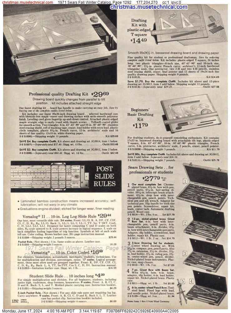 1971 Sears Fall Winter Catalog, Page 1292