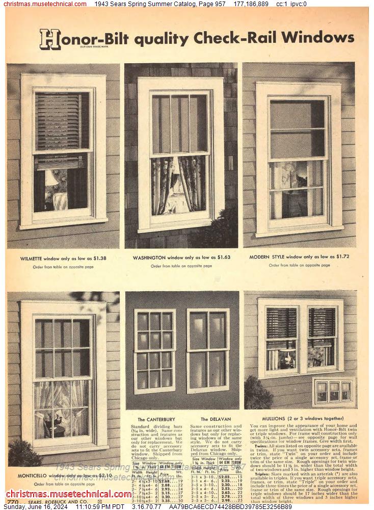 1943 Sears Spring Summer Catalog, Page 957