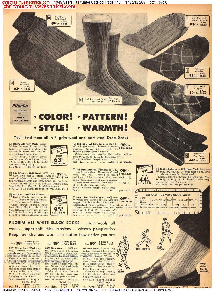 1949 Sears Fall Winter Catalog, Page 413