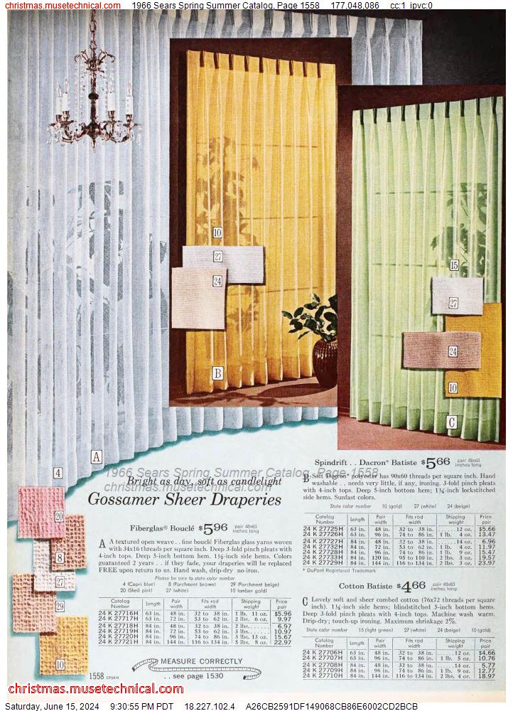 1966 Sears Spring Summer Catalog, Page 1558