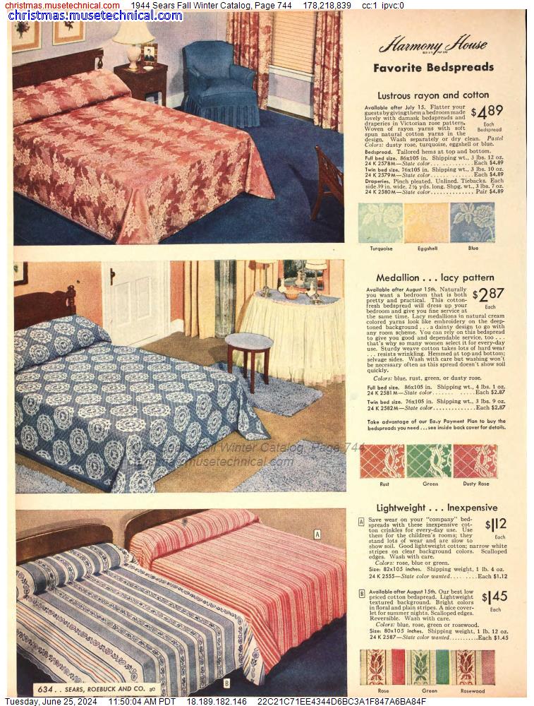 1944 Sears Fall Winter Catalog, Page 744