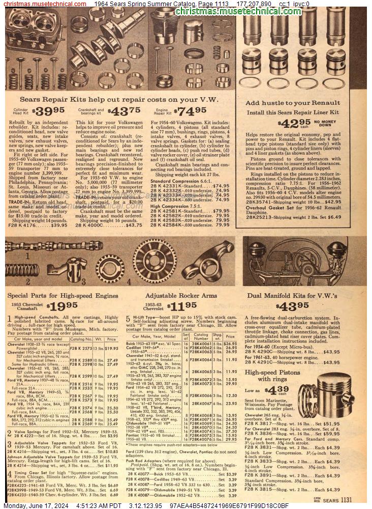 1964 Sears Spring Summer Catalog, Page 1113