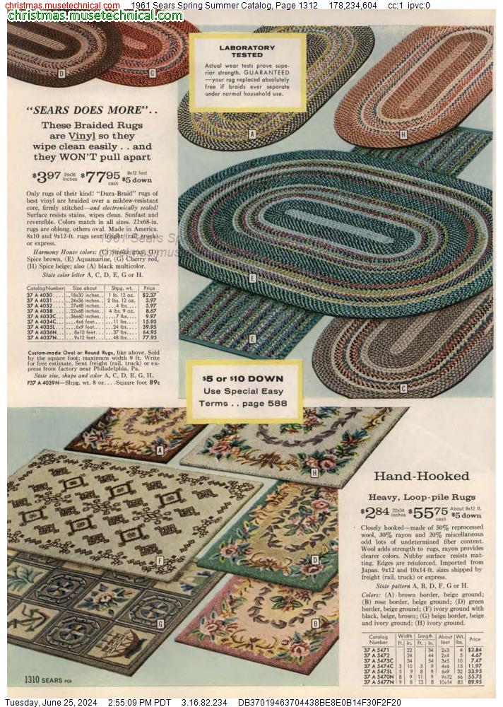 1961 Sears Spring Summer Catalog, Page 1312