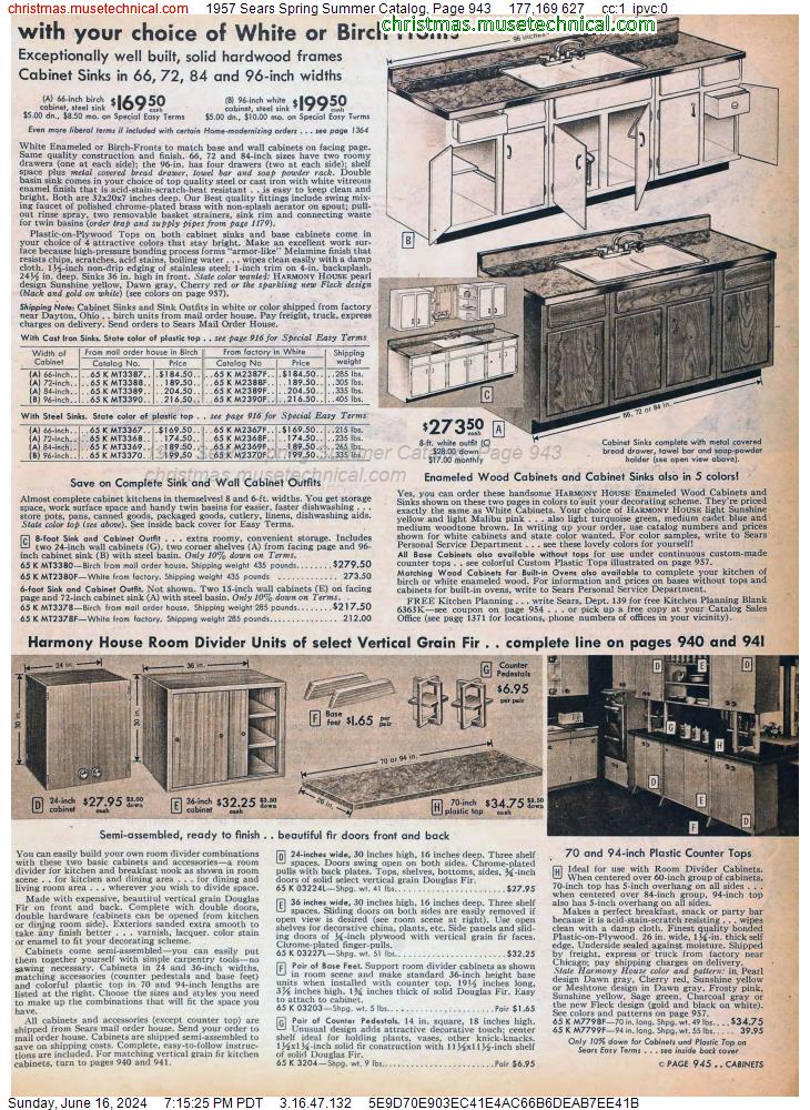 1957 Sears Spring Summer Catalog, Page 943